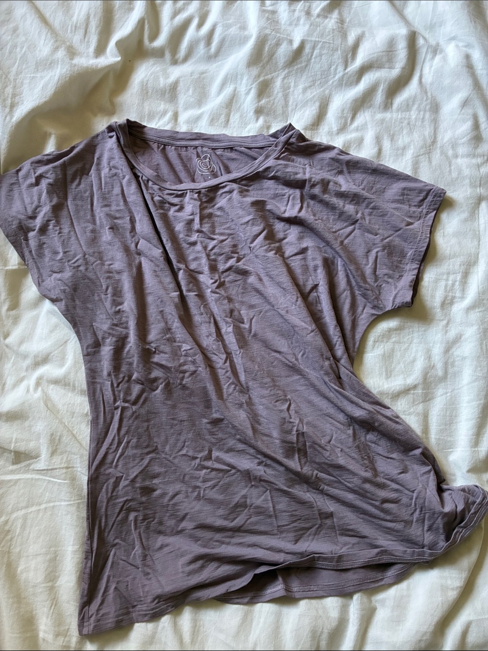 Nui Organicx Wool blend Women’s Short Sleeve Crewneck Tee - Lavender Purple